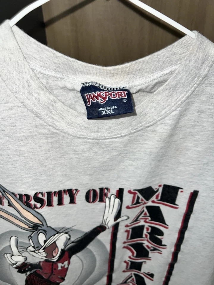 Camisa De Colección 1995 Looney Tunes Bugs Bunny JanSport Maryland Terrapins Talla XXL Foto 3 de 4