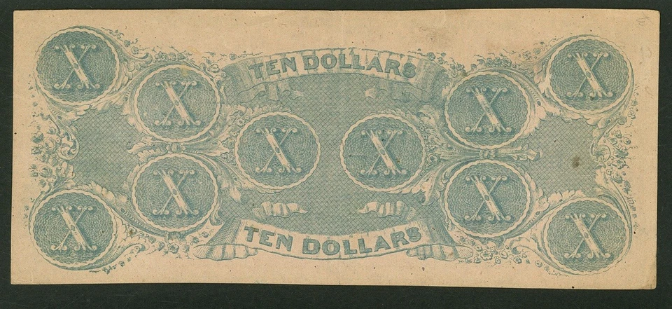 PMG AU53. T-52 1862 Confederate States $10 Civil War Obsolete Banknote Currency - Image 4 of 4