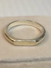 Sterling Silver 925 Solid Plain Thin Signet Flat Top Ring Size 6 Vtg Engraveable