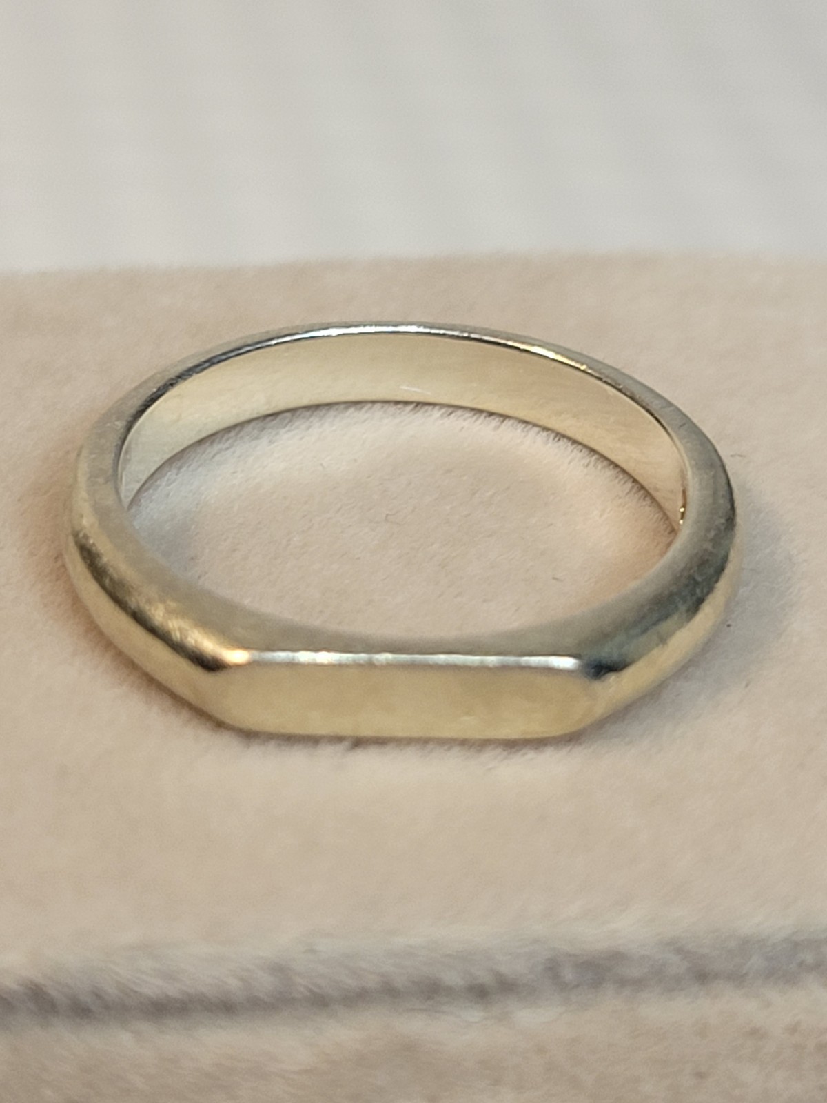 Sterling Silver 925 Solid Plain Thin Signet Flat … - image 1