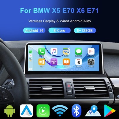 10.25''  OEM 4G Car GPS Stereo 8+128GB DAB Carplay BT For BMW X5 E70 X6 E71 CCC