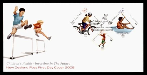 DR WHO 2008 NEW ZEALAND FDC CHILDRENS HEALTH SEMI POST COMBO R38970