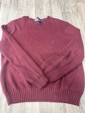 Polo Ralph Lauren Men  s Burgundy Cotton Knit Sweater Crewneck Size L