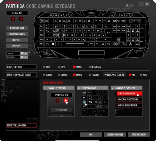Speedlink PARTHICA USB Gaming Tastatur QWERTY LED Italien It Ita Keyboard-Layout - Bild 7 von 7