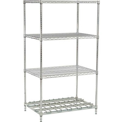 Nexel Poly-Z-Brite 4 Tier Wire Shelving Unit 1 Heavy Duty Shelf 48''W x 18''D x