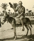COMEDIC Pose by Wehrmacht Afrika Korps Soldier Posed on Mule in Desert; 1942!!!