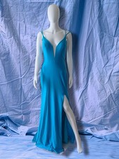 Alyce Designs Blue Formal Prom Dress Size 8. Corset Style Back