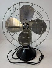 vintage HUNTER ZEPHAIR OSCILLATING DESK FAN ~ works ~ Cat No 25, Type D12