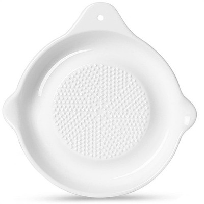 Ceramic Grater Plate for Ginger, Garlic, Onion, White (5.5'' x 1 Pieces)