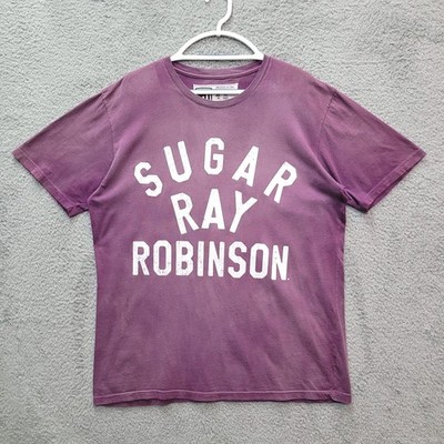 Mens 2XL XXL Roots of Fight Sugar Ray Robinson Shirt Spell Out Tee Faded Purple