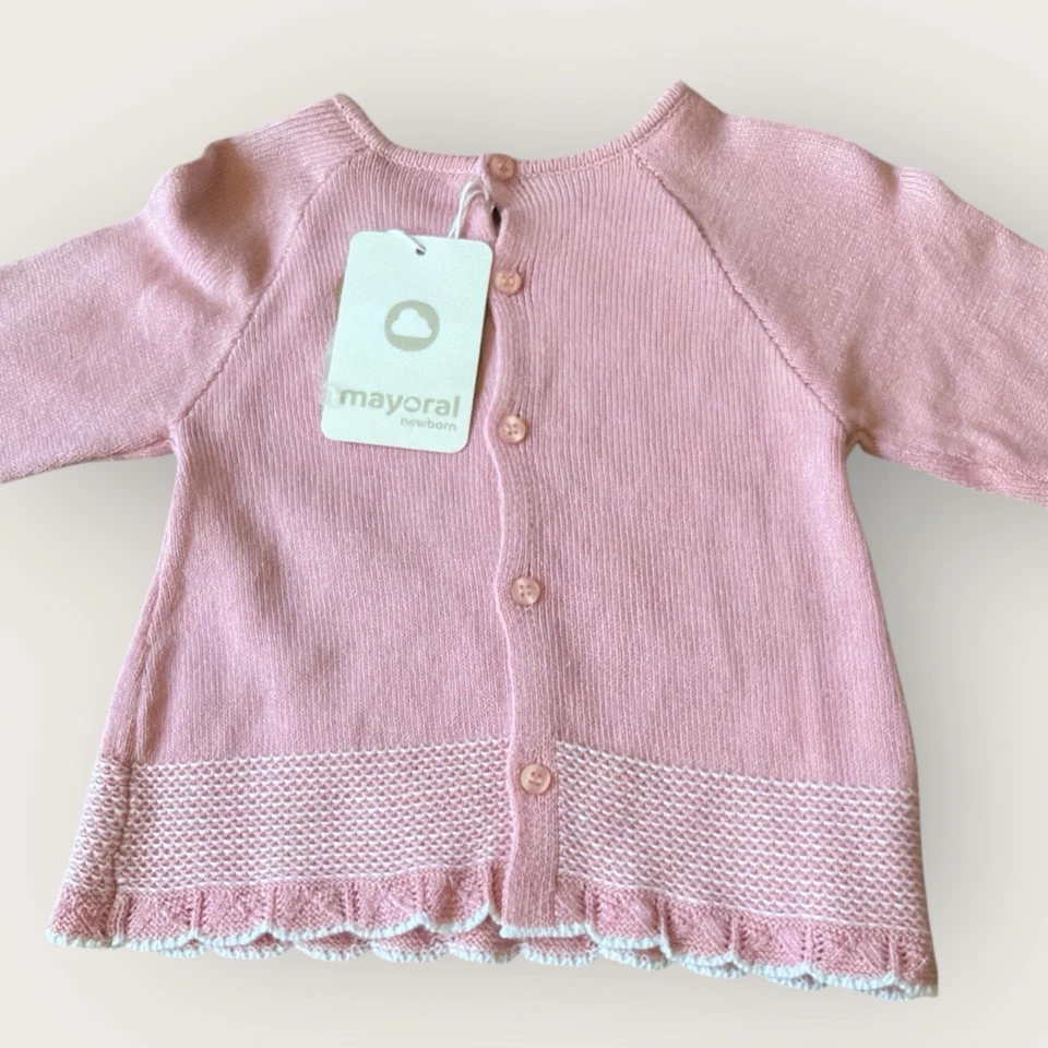 Mayoral Pink Knitted Sweater Set 2 Pc NWT 12 Months - Image 3 of 4