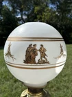 Antique Greco-Roman Style Satin Milk Glass Oil Lamp Ball Shade BEAUTIFUL C