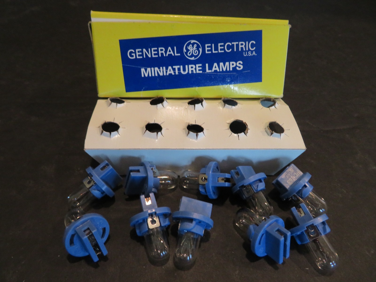 Vintage General Electric PC168 Instrument Panel Light - Original Box of 10 Bulbs