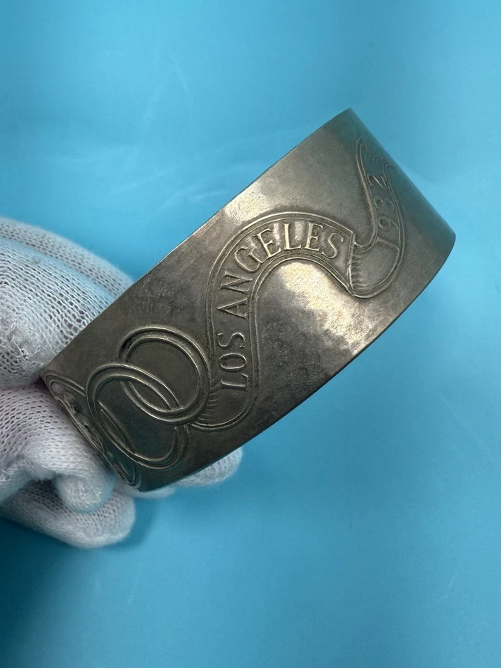 Very Rare Los Angeles 1932 Summer Olympics Cuff Collectable Bracelet 24.9g - Image 4 of 4