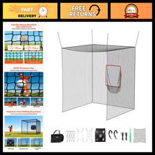 Portable Baseball Batting Cage Net - Heavy Duty Softball Hitting Training, Indoo