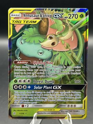 Venusaur & Snivy GX Holo Tag Team 1/236 Sm-Cosmic Eclipse Mint | eBay