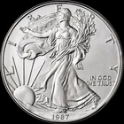 1987 1 oz Silver American Eagle (Brilliant Uncirculated) Littleton Packaging