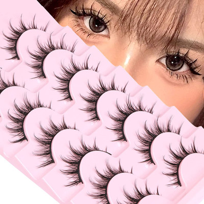 Manga Lashes Natural Look False Eyelashes Anime Lashes Mink Wispy Fluffy Spiky 3
