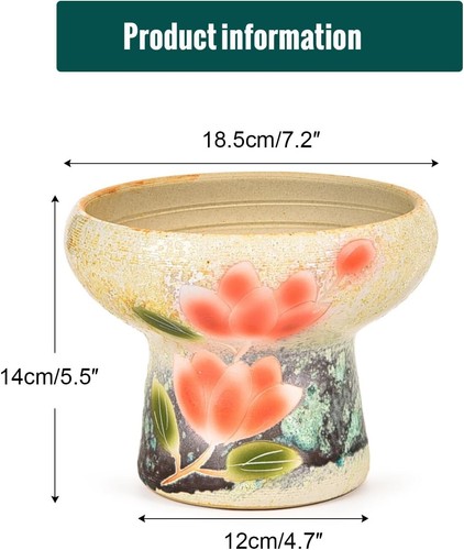 Elegant Hand-Painted 7.5-Inch Ceramic Succulent Pot with Drainage for Home Decor - Picture 8 of 9