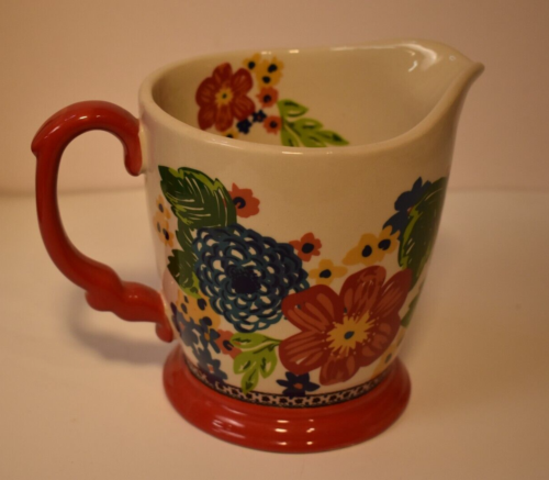 the pioneer woman dazzling dahlias 4 cup stoneware measuring pitcher- One Quart - Picture 4 of 9