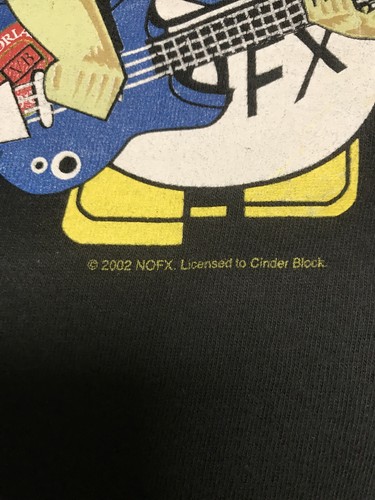 NoFX 2002 Cartoon Band Shirt Size L Cinder Block - Used RARE - Picture 3 of 12