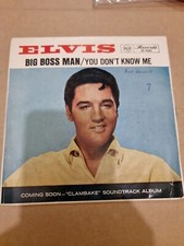Elvis Presley. Big Boss Man. 7 Inch Single. Record Vinyl.  VG
