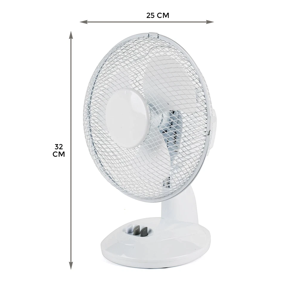 9" OSCILLATING ELECTRIC DESK FAN 9 INCH 2 SPEED SILENT PORTABLE HOME OFFICE - Image 4 of 4
