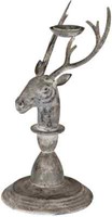 Clayre & Eef KerzenstäNder Hirsch 17X14X30 Cm Grau