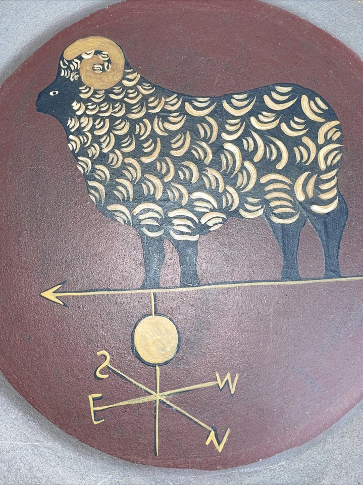 Kathy Graybill Hearthside Large Plate Weathervane Ram Sheep Signed Platter - Image 3 of 4