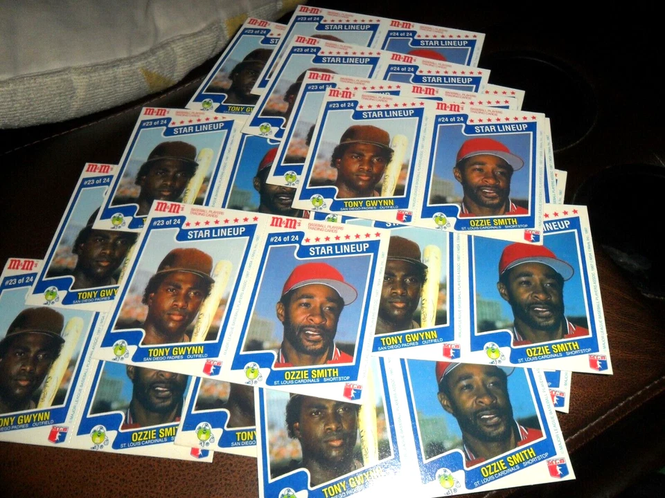 16 PANEL Tony Gwynn #23 Ozzie Smith #24 1987 M&M Star Lineup 2 Card Uncut Panel - Image 2 of 4