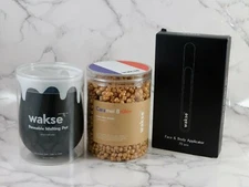 Wakse Caramel Brulee Hard Wax Beans Face & Body W/ Melting Pot And Applicator