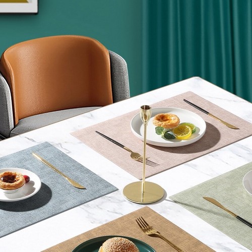 PU Leather Up to SET 6 x Dining Table Placemat Reversible Water Stain Resistant - Picture 40 of 56