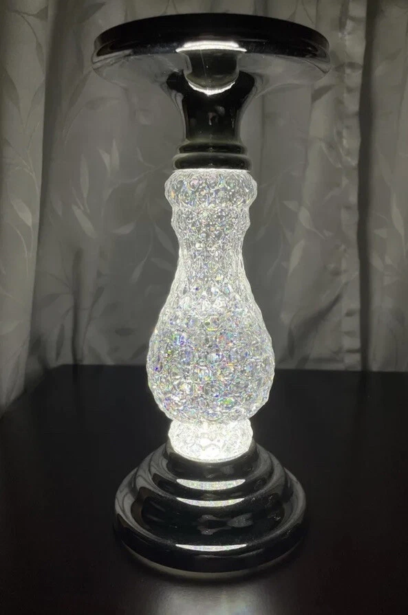Bath & body works silver swirling glitter light up pedestal candle holder deals