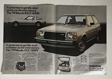 1978 Mazda GLC and Mazda RX-7 Vintage 2 page Print Ad 16"x11" 1979 models shown