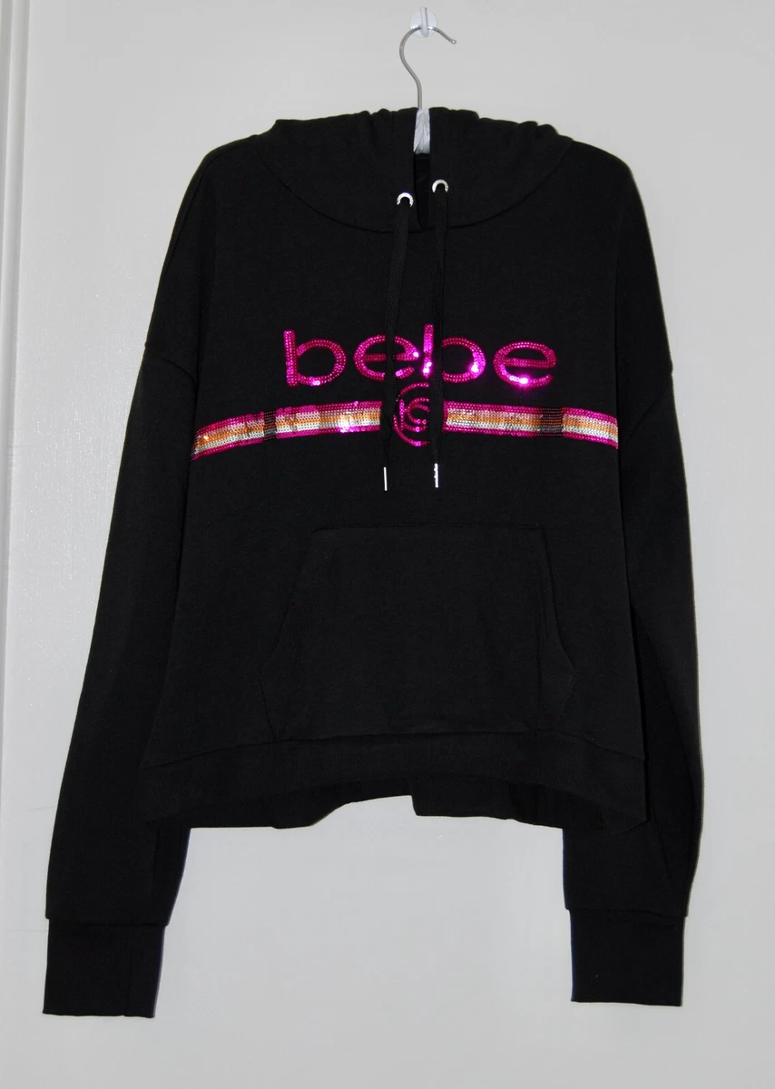 Bebe Sport Hoodie Womens 1X Plus Gray Pullover Long Sleeves Hooded