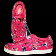 Puma Hot Pink Crushed Velvet HACKNEY Koala Bears Racoons Monkeys Mns Shoes NEW