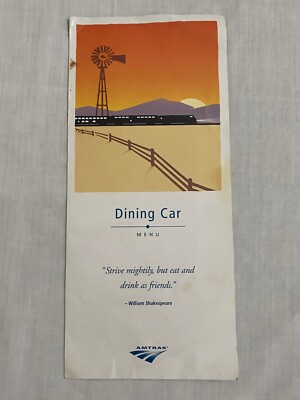 Amtrak Speisewagen Menu DC 1004 C1