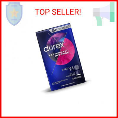 Durex Performax Intense Natural Rubber Latex Condoms, Regular Fit, 12 Count, Con