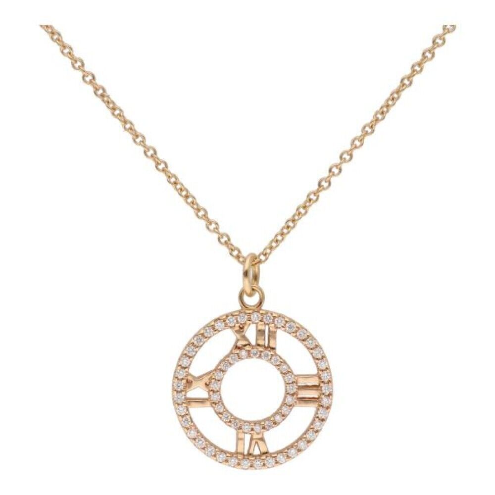 Tiffany & Co. Atlas Open Medallion Diamond Pendant Necklace Tiffany & Co. Atlas Open Medallion Diamond Pendant Necklace