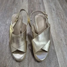 Women's H by Halston Wedge Sandals Gold 7.5