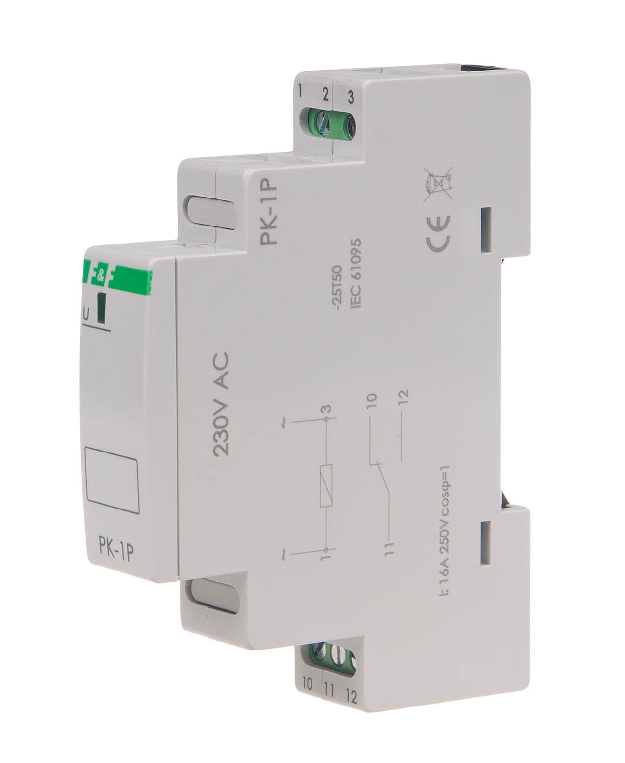 F&F PK-1P Elektromagnetische Relais 230V AC 16A 1x NO/NC IP20 Schalter Kontakte