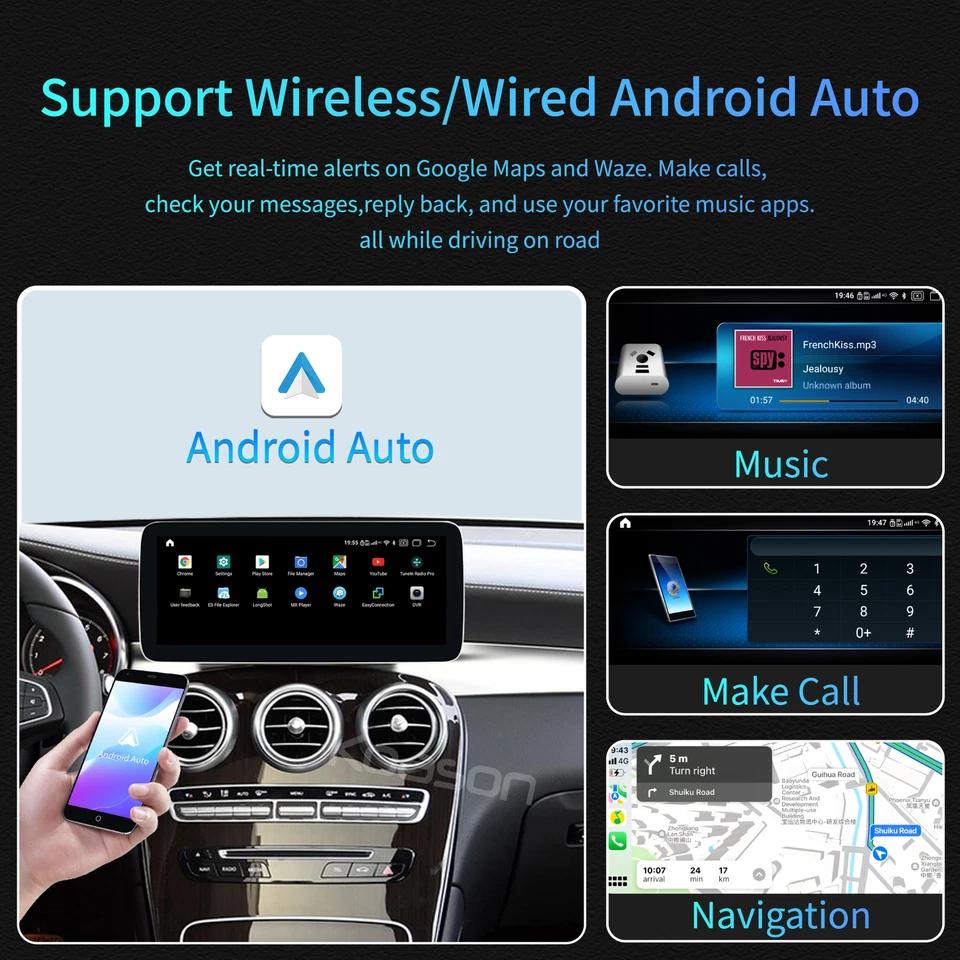 Mercedes Benz C W205 GLC Car Screen 12.3inch Autoradio Android13 Media Carplay - Image 4 of 4