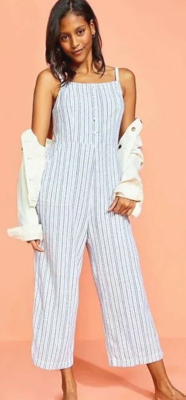 White Linen Look Drape Jumpsuit