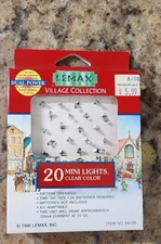 Lemax Village Collection 20 Mini Lights 64128 Clear Color 1996 NEW