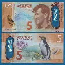 New Zealand 5 Dollars P 191 2015 UNC POLYMER