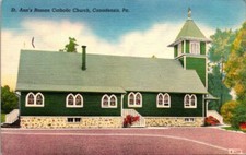 Postcard St Ann's Roman Catholic Church Canadensis Pa