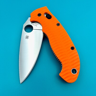 Spyderco Manix 2 XL C95GP2 Knife Custom Orange G10 Anso Scales