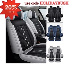 For Toyota Car Seat Cover Full Set 5-Seats Leather Front+Rear Protectors Cushion