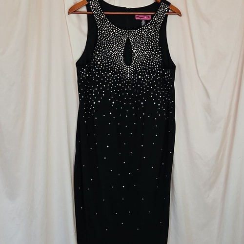 Morgan & Co Strass Etuikleid Damen 16W Cocktail Party Glitzer Abend - Bild 5 von 9