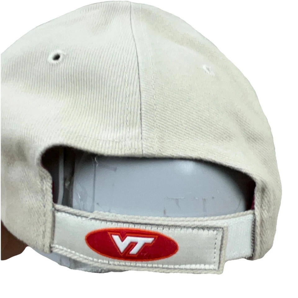 De colección Virginia Tech Hokies Sombrero Gorra Correa Trasera Bronceado Caqui Base Pelota Papá Y2K 00s Foto 3 de 4